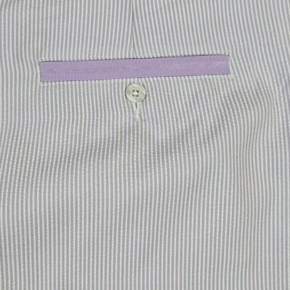 Lady Hagan Essentials Size 14 Purple Orchid Striped Seersucket Skort Pockets NWT